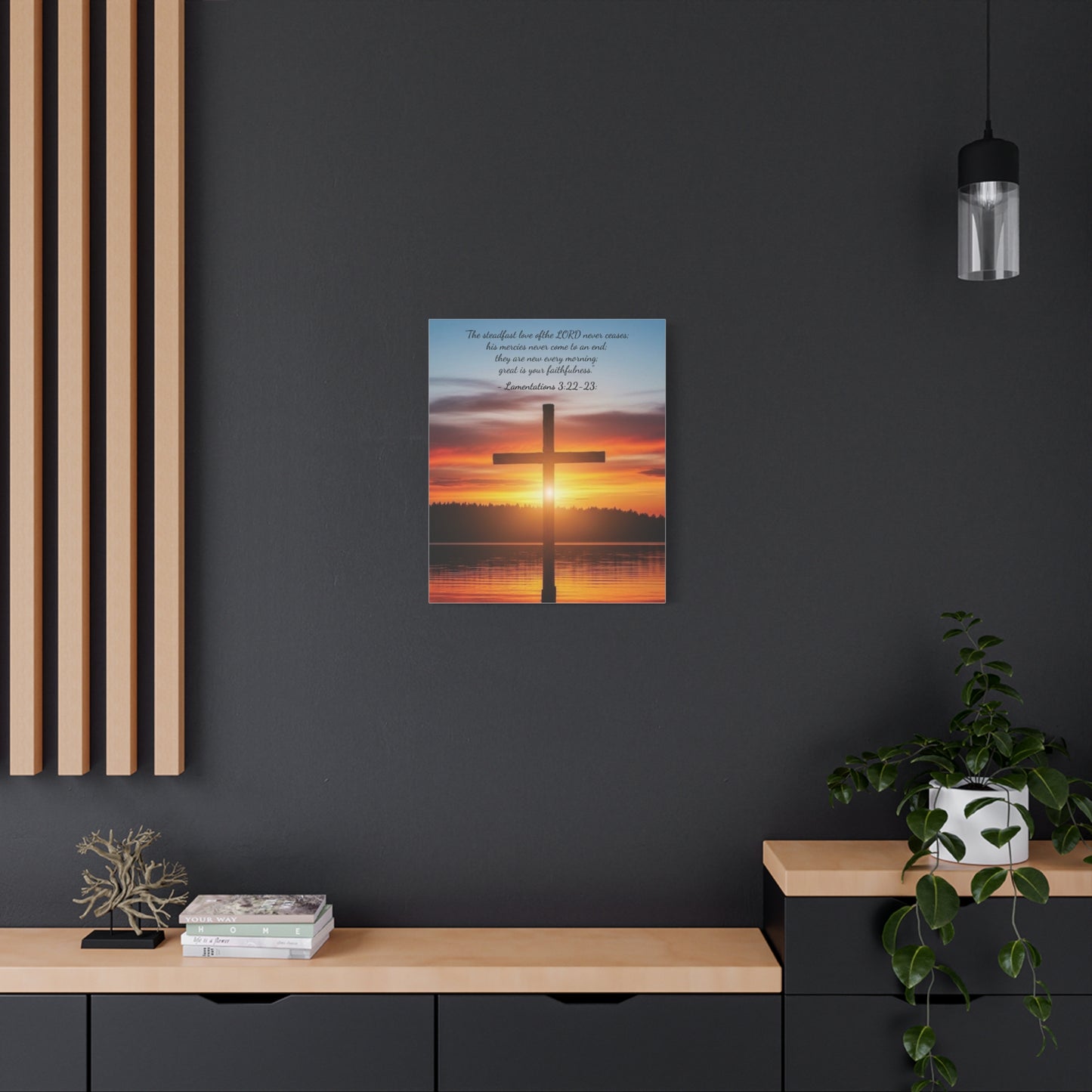 Wall Art, Christian Cross Sunset Canvas Print, Religious Home Decor, Inspirational Wall Hanging, Christian Gift, Sunset Wall Decor, Canvas with wood frame
