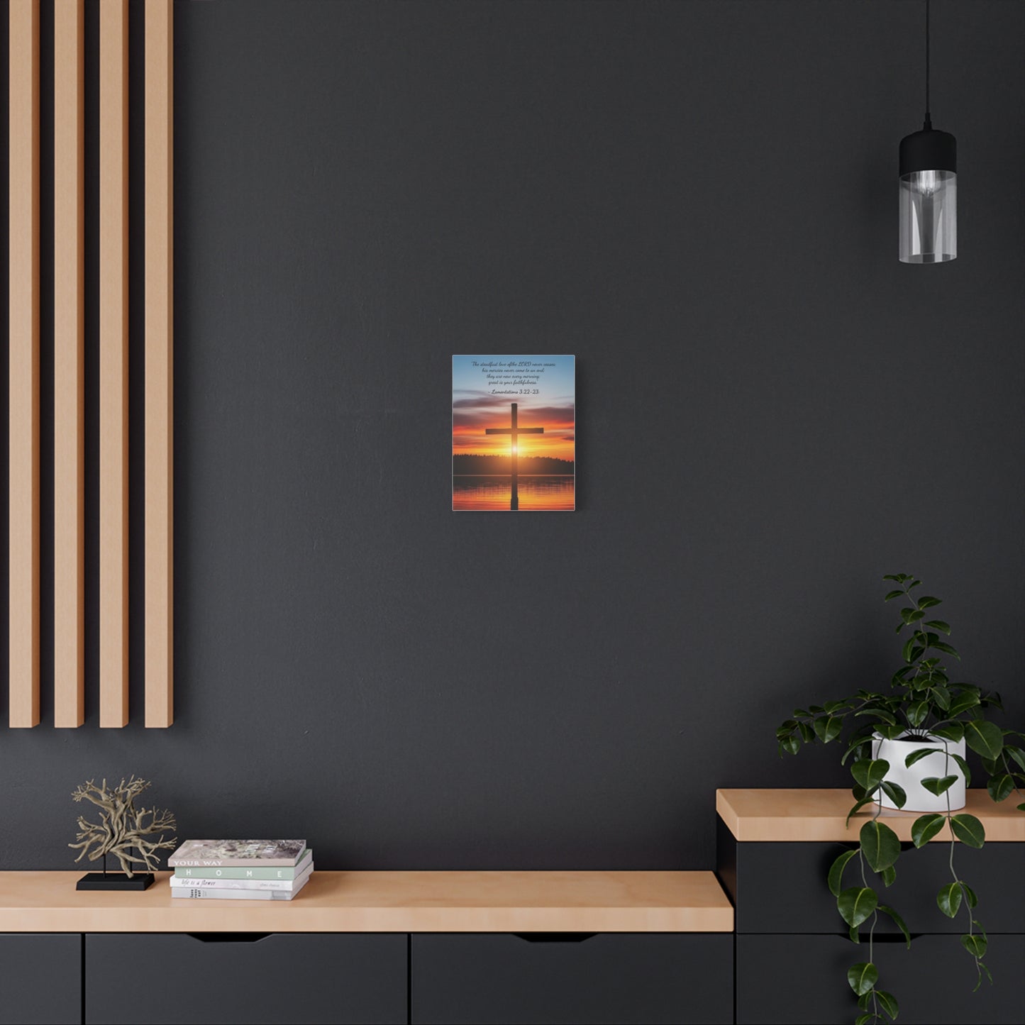 Wall Art, Christian Cross Sunset Canvas Print, Religious Home Decor, Inspirational Wall Hanging, Christian Gift, Sunset Wall Decor, Canvas with wood frame