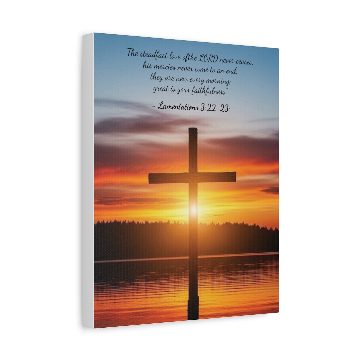 Wall Art, Christian Cross Sunset Canvas Print, Religious Home Decor, Inspirational Wall Hanging, Christian Gift, Sunset Wall Decor, Canvas with wood frame
