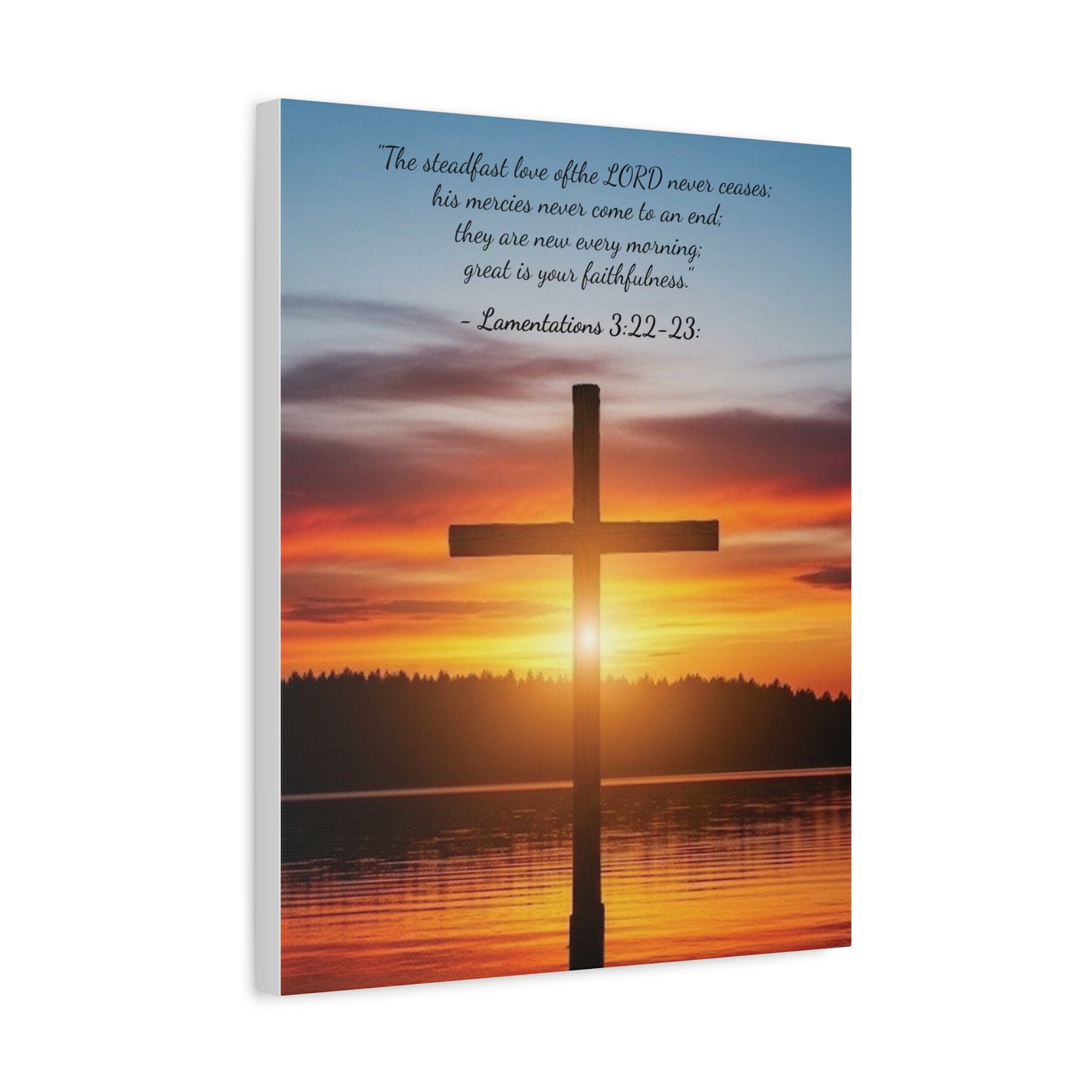 Wall Art, Christian Cross Sunset Canvas Print, Religious Home Decor, Inspirational Wall Hanging, Christian Gift, Sunset Wall Decor, Canvas with wood frame
