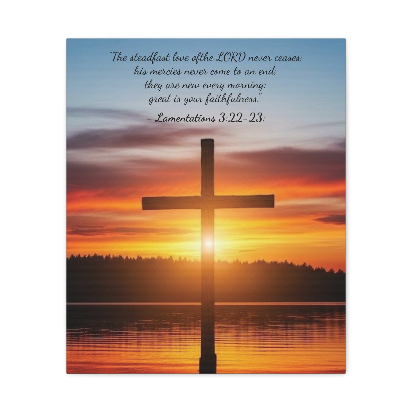 Wall Art, Christian Cross Sunset Canvas Print, Religious Home Decor, Inspirational Wall Hanging, Christian Gift, Sunset Wall Decor, Canvas with wood frame