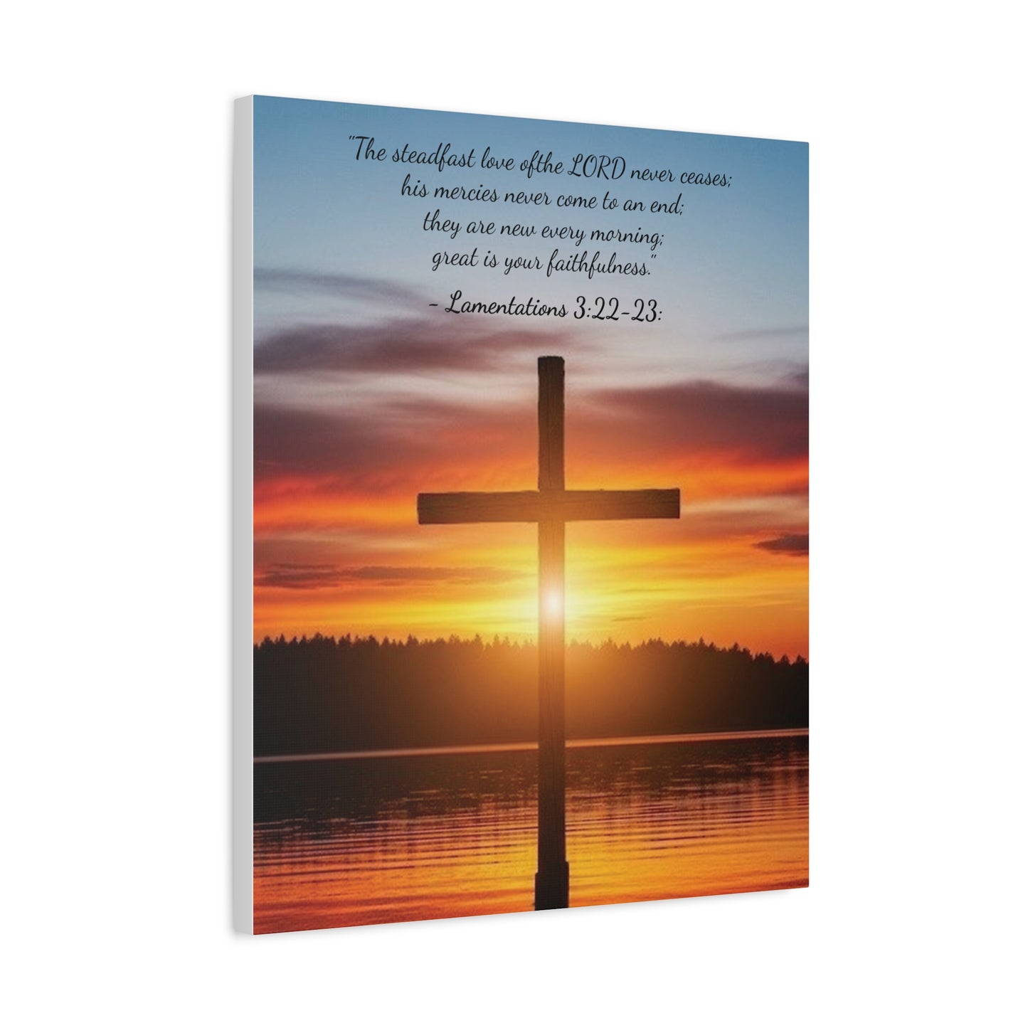 Wall Art, Christian Cross Sunset Canvas Print, Religious Home Decor, Inspirational Wall Hanging, Christian Gift, Sunset Wall Decor, Canvas with wood frame