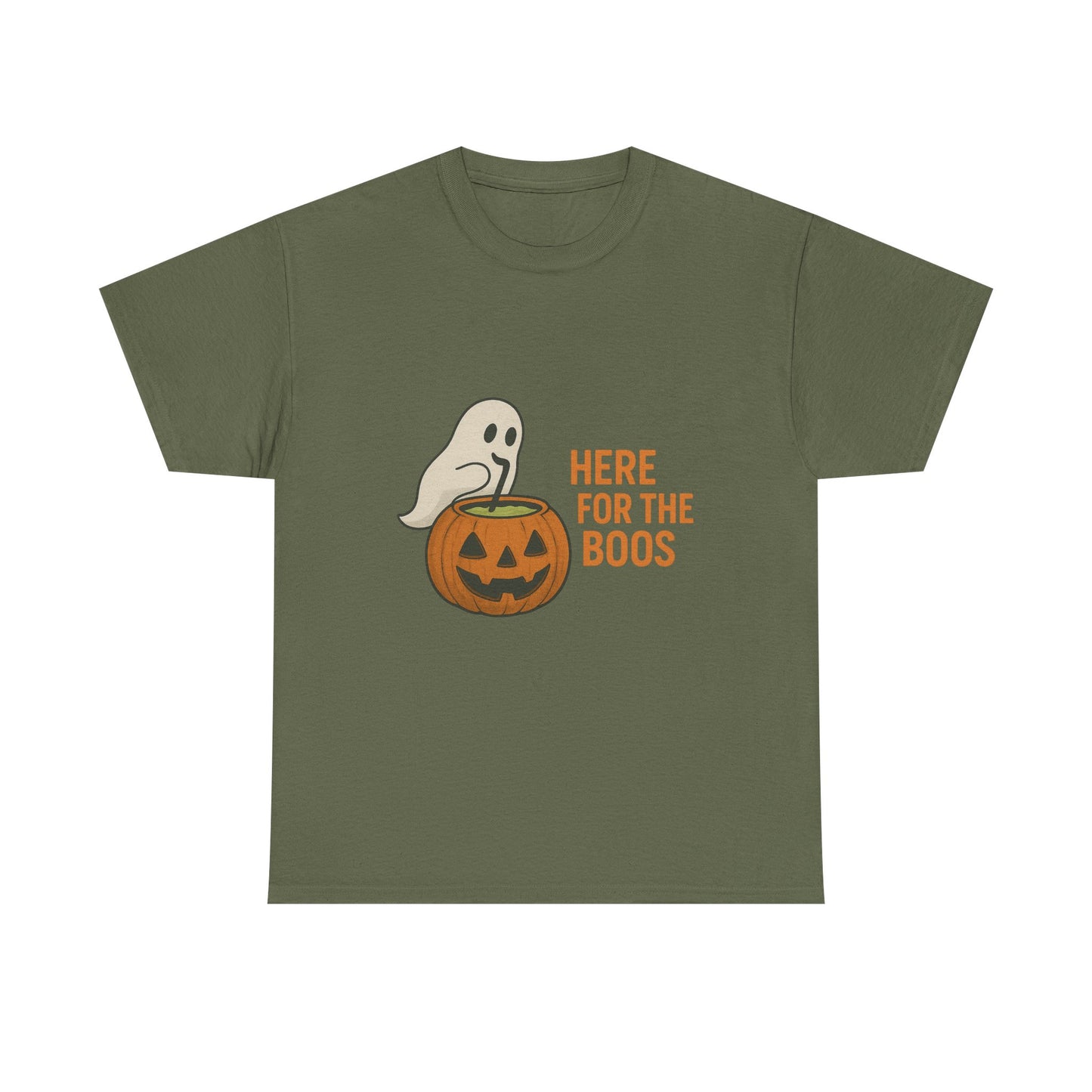 Halloween Unisex Heavy Cotton Tee, Funny Halloween Shirt, Spooky Vibes Tee, Here for the Boos T-Shirt, Casual Autumn Wear, Halloween [...]