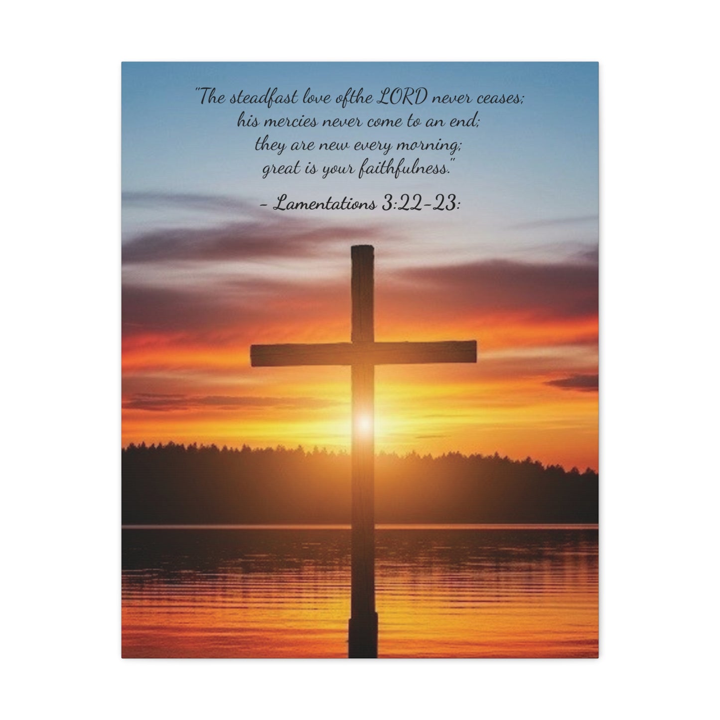 Wall Art, Christian Cross Sunset Canvas Print, Religious Home Decor, Inspirational Wall Hanging, Christian Gift, Sunset Wall Decor, Canvas with wood frame