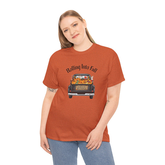Short Sleeve Shirt - Rolling Into Fall Design, Autumn Apparel, Thanksgiving Shirt, Cozy Fall Fashion, Harvest Celebration Tee