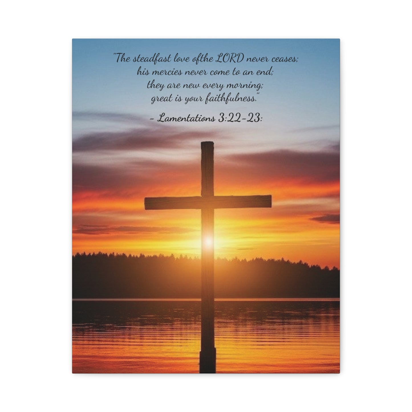 Wall Art, Christian Cross Sunset Canvas Print, Religious Home Decor, Inspirational Wall Hanging, Christian Gift, Sunset Wall Decor, Canvas with wood frame