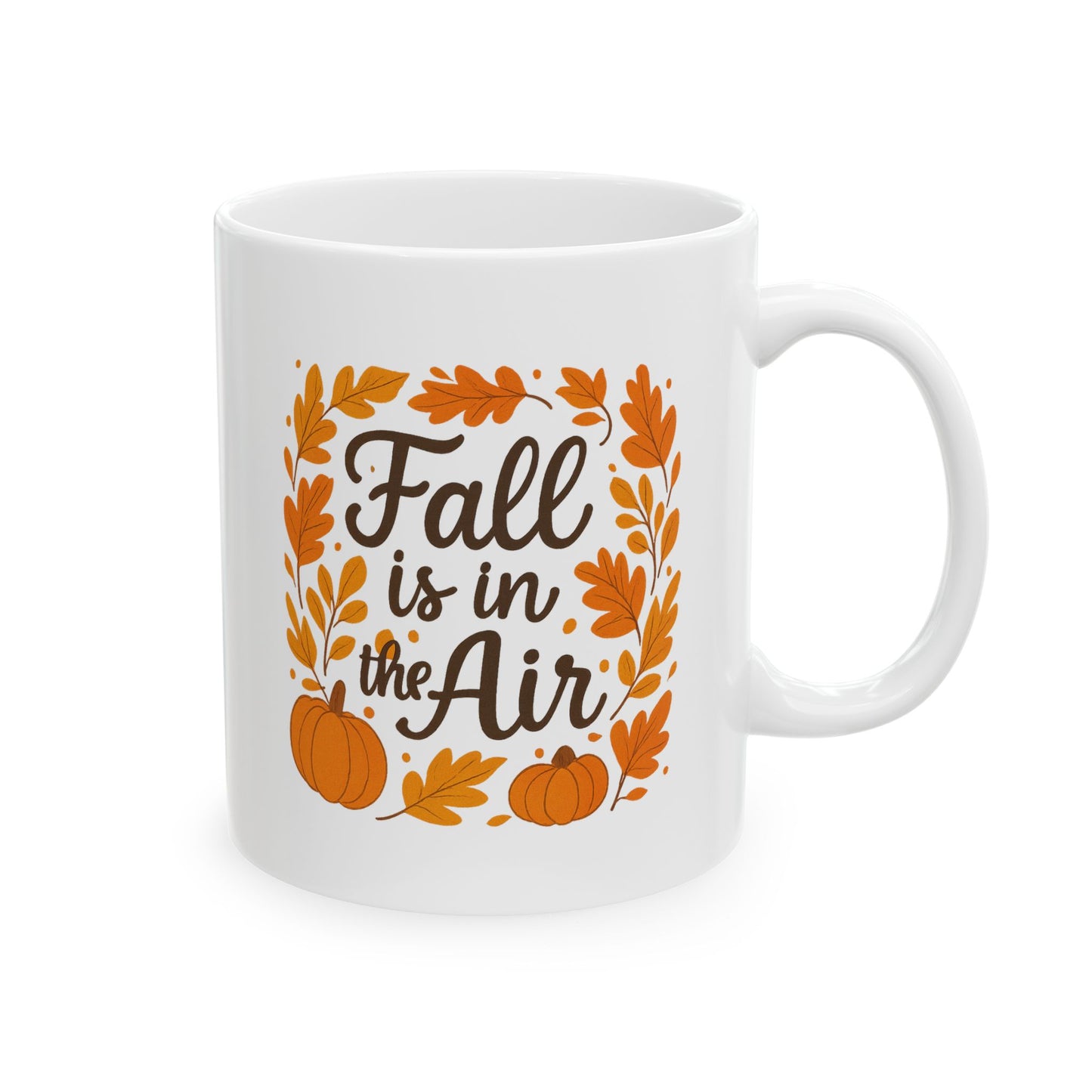 Fall-inspired Ceramic Mug, Cozy Coffee Cup for Autumn, Thanksgiving Gift, Seasonal Decor, 11oz & 15oz Sizes