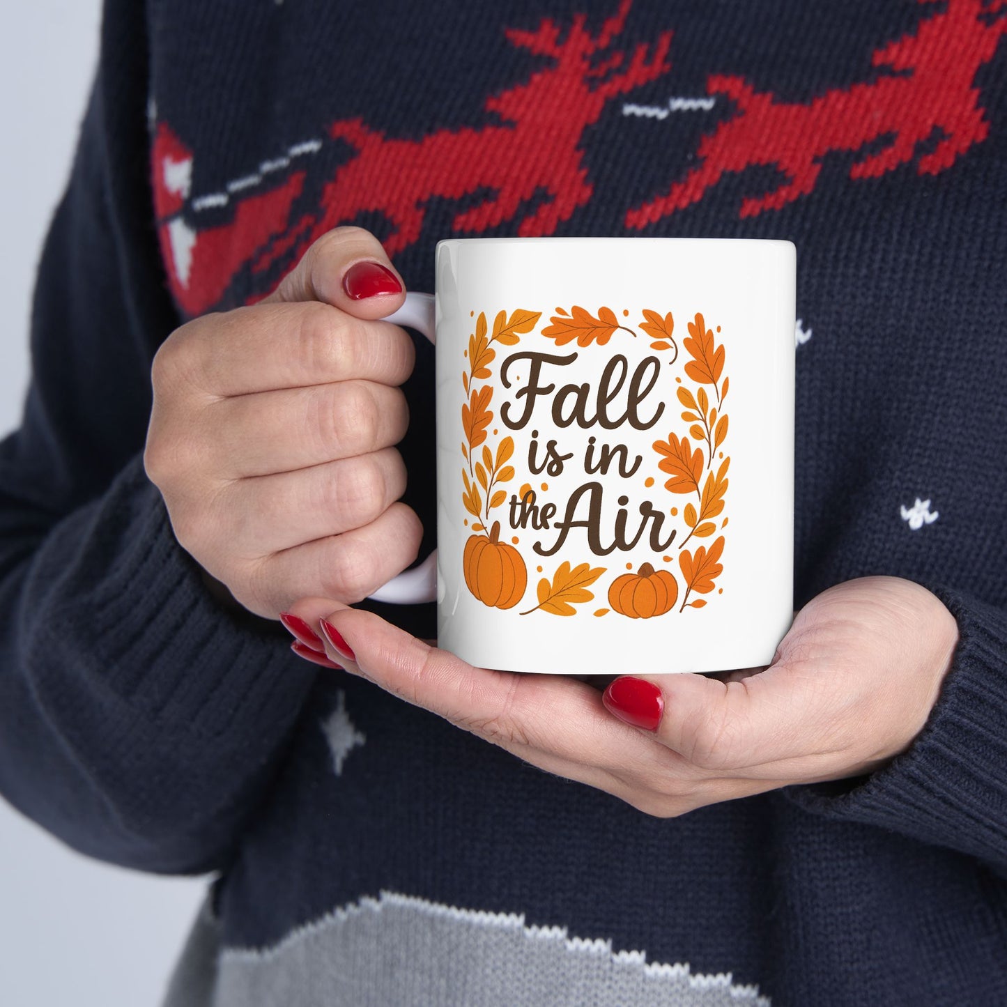 Fall-inspired Ceramic Mug, Cozy Coffee Cup for Autumn, Thanksgiving Gift, Seasonal Decor, 11oz & 15oz Sizes