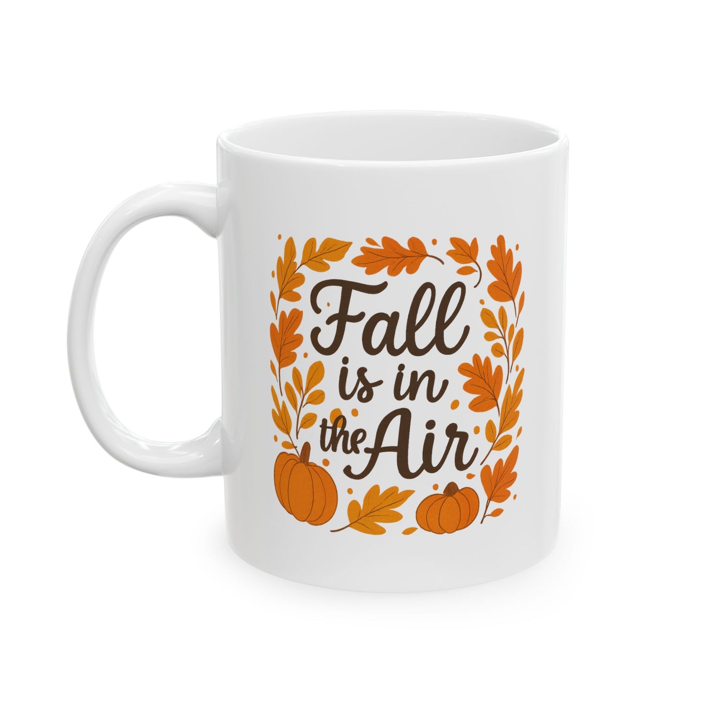 Fall-inspired Ceramic Mug, Cozy Coffee Cup for Autumn, Thanksgiving Gift, Seasonal Decor, 11oz & 15oz Sizes
