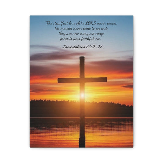 Wall Art, Christian Cross Sunset Canvas Print, Religious Home Decor, Inspirational Wall Hanging, Christian Gift, Sunset Wall Decor, Canvas with wood frame