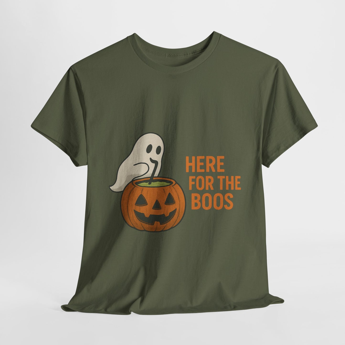 Halloween Unisex Heavy Cotton Tee, Funny Halloween Shirt, Spooky Vibes Tee, Here for the Boos T-Shirt, Casual Autumn Wear, Halloween [...]