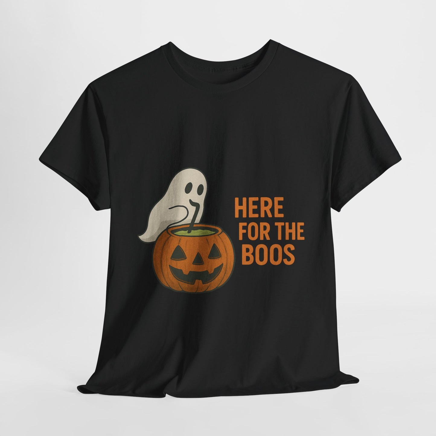 Halloween Unisex Heavy Cotton Tee, Funny Halloween Shirt, Spooky Vibes Tee, Here for the Boos T-Shirt, Casual Autumn Wear, Halloween [...]