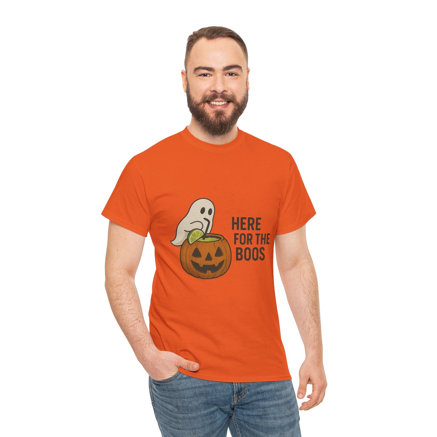Halloween Unisex Heavy Cotton Tee, Funny Halloween Shirt, Spooky Vibes Tee, Here for the Boos T-Shirt, Casual Autumn Wear, Halloween [...]