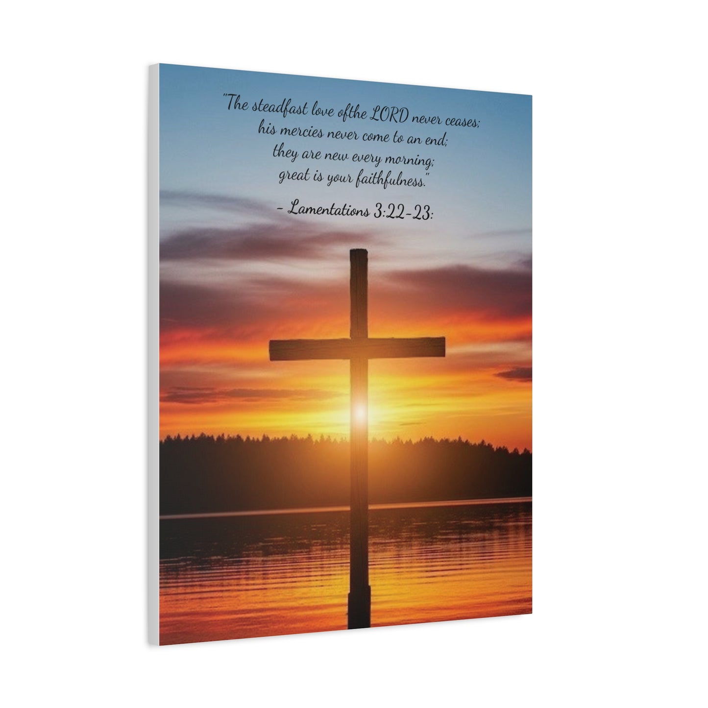 Wall Art, Christian Cross Sunset Canvas Print, Religious Home Decor, Inspirational Wall Hanging, Christian Gift, Sunset Wall Decor, Canvas with wood frame