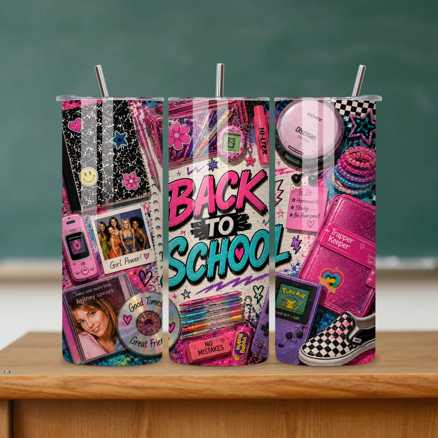 90s Retro Pink Back to School